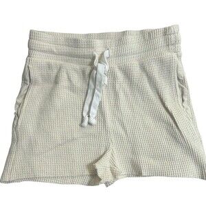 AEO American Eagle XS AE Lounge Shorts Waffle Knit Tan Cream Lazy Luxe